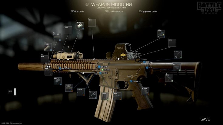 Personalización de armas en Escape from Tarkov