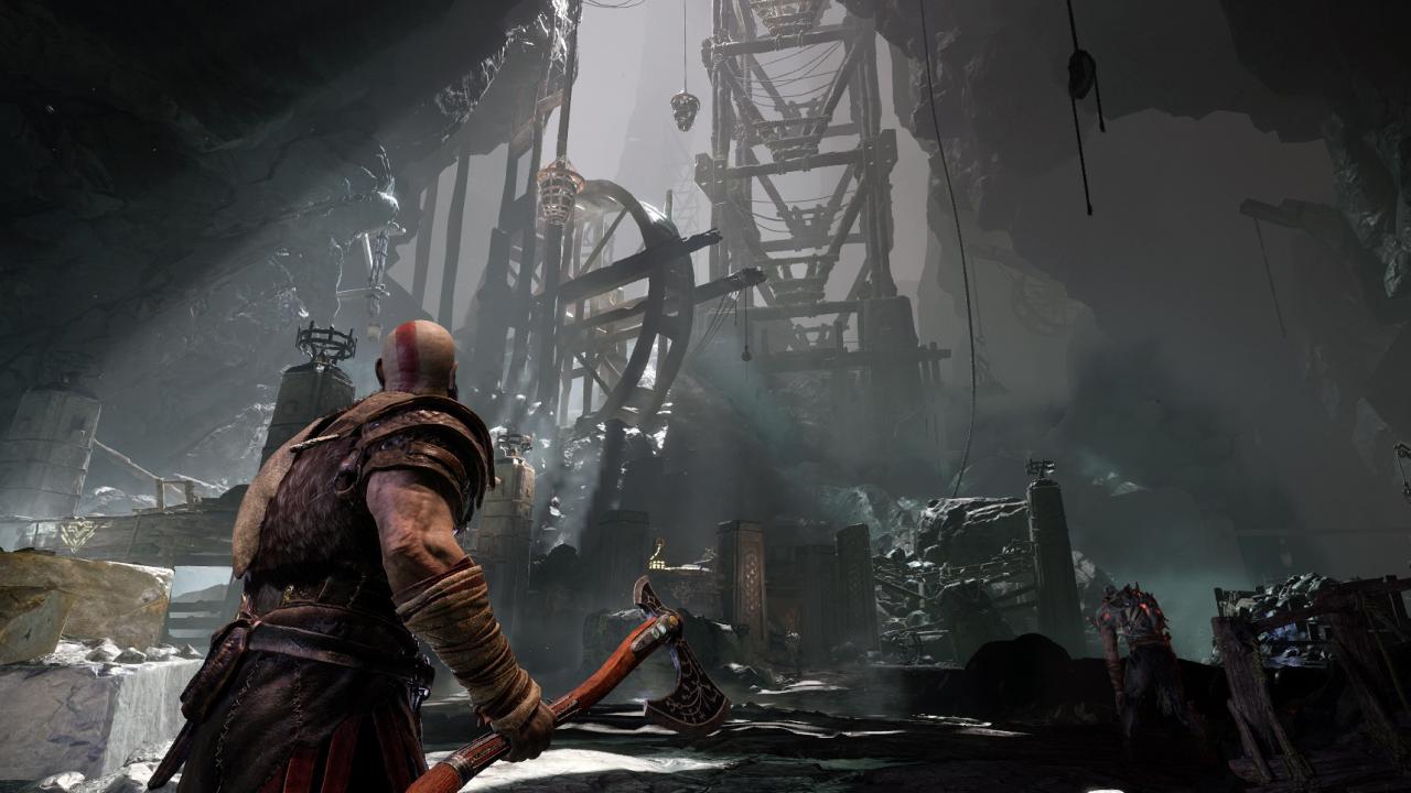 Una cueva en God of War, exclusivo de Playstation 4