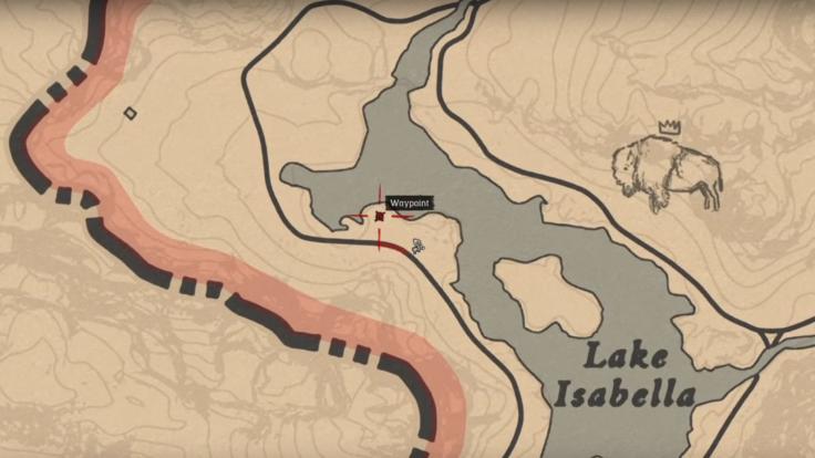 Localización junto al lado Isabella, al noroeste del mapa